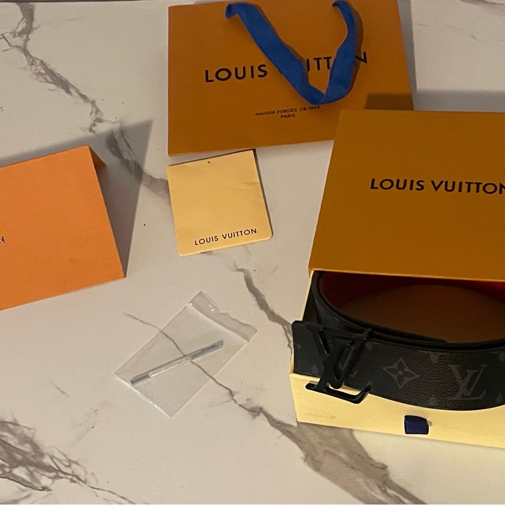 Louis Vuitton Black and RED Belt